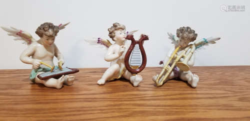 Volkstedt Porcelain Figurine Cherub Band 3 pieces.