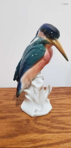 Karl Ens Kingfisher Porcelain Bird Figurine.