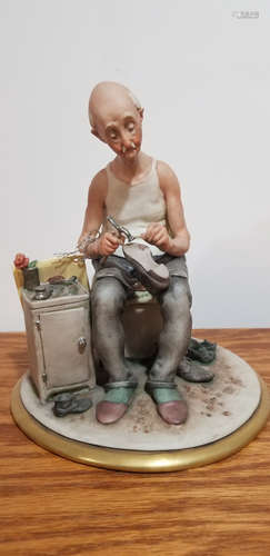 Giuseppe Cappe Capodimonte Cobbler Figurine Signed G