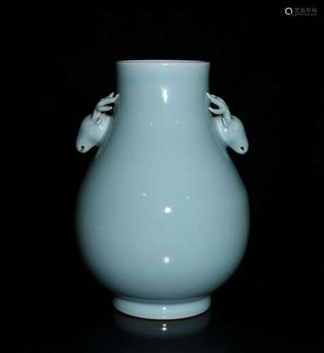 Chinese Sky Blue Porcelain Zun Vase,Mark