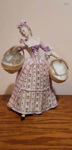 Karl ENS Volkstedt Figurine Lady Carrying Baskets.