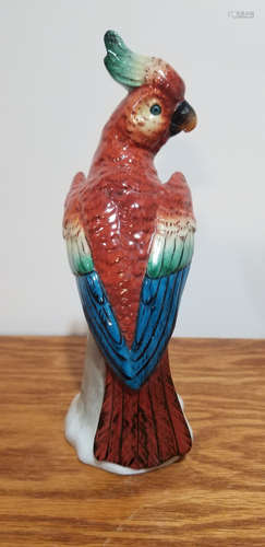 Antique Sitzendorf Marked Cockatoo Parrot Bird Figurine