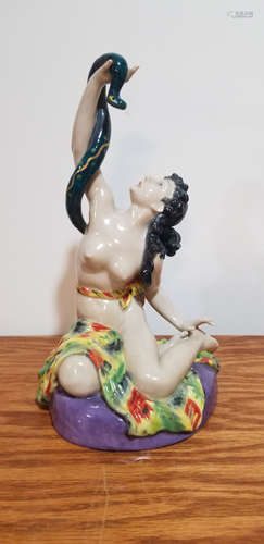 Karl ENS Porcelain Figurine Nude female and Snake.