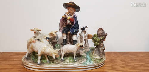 Antique Capodimente Figural Grouping Centerpiece,