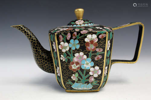 Chinese cloisonne teapot.