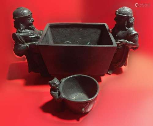 Two Chinese Bronze Censers, Mark