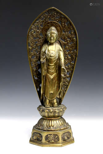 Antique Chinese bronze statue of Buddha.