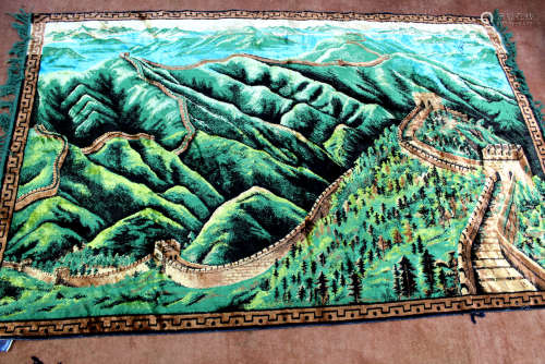 Velveteen tapestry, the Great Wall of China.