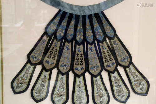 Antique Chinese Embroidered silk wedding collar,