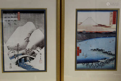 Two Japanese print, Hiroshige.