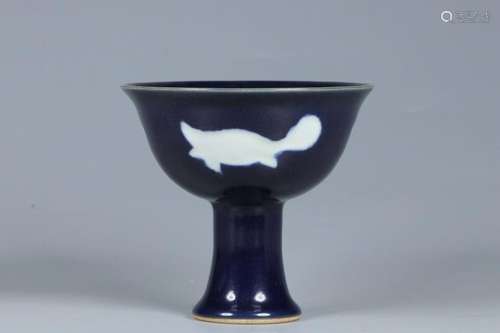 Chinese Blue and White Porcelain Cup, Mark