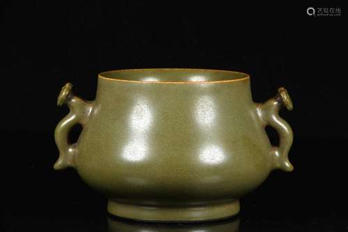 Chinese Green Glazed Censer,Mark