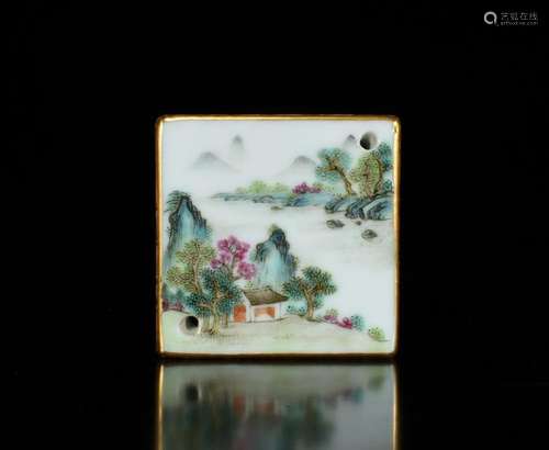 Chinese Famille Rose Porcelain Paper Weight,Mark