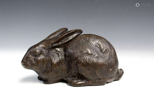 Bronze figure of a rabbit.