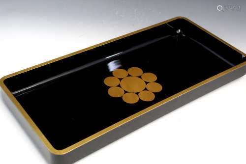 Japanese black lacquer tray.