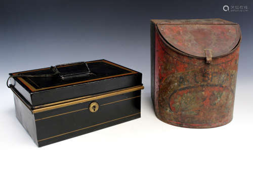 Two early metal cash boxes.