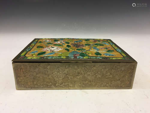 Chinese enamel on copper box.