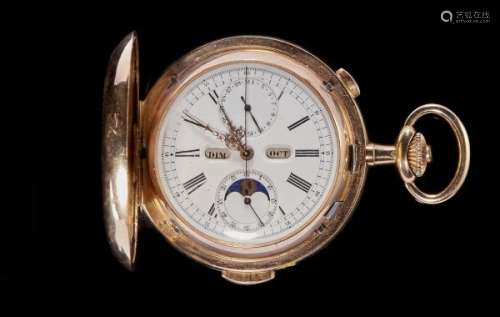 Tempora, montre de poche chronographe à répétition minute et quantième annuel - [...]