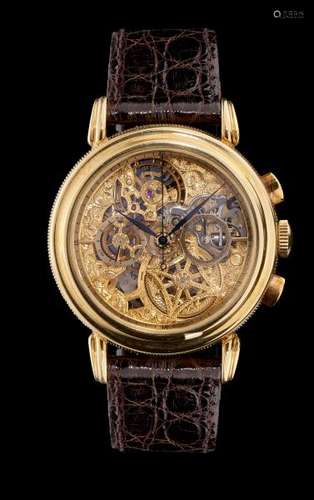 Lemania, montre chronographe squelette ronde mécanique - Cadran ajouré et [...]