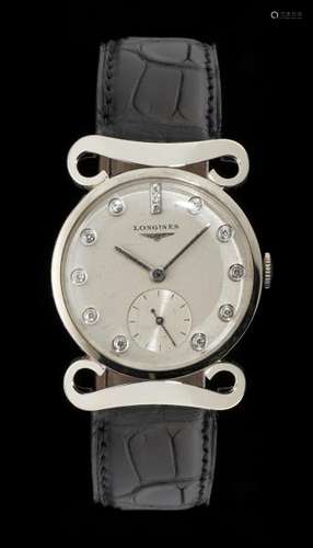 Longines, montre ronde mécanique - Cadran gris, aiguilles argentées, index [...]