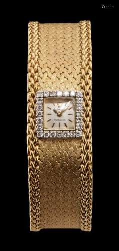Rolex, Précision, montre bracelet carrée mécanique sertie de diamants - Cadran [...]