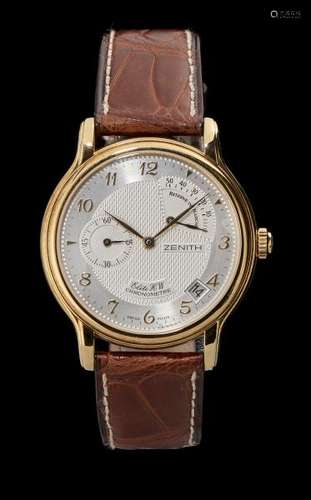 Zenith, Elite HW, montre ronde mécanique - Cadran argenté guilloché, chiffres [...]