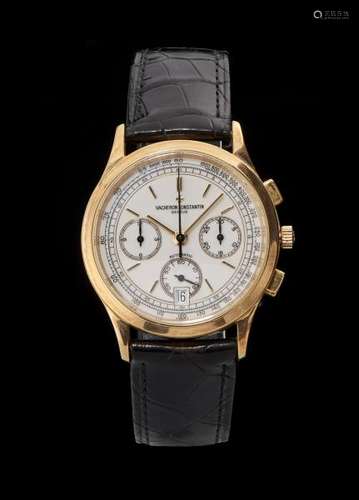 Vacheron Constantin, montre chronographe ronde automatique - Cadran blanc, index [...]