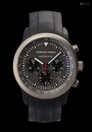 Porsche Design, montre chronographe ronde automatique - Cadran gris, aiguilles [...]