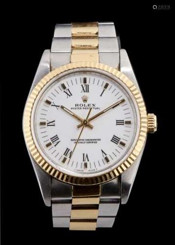 Rolex, Oyster Perpetual, montre bracelet ronde automatique - Cadran blanc, chiffres [...]