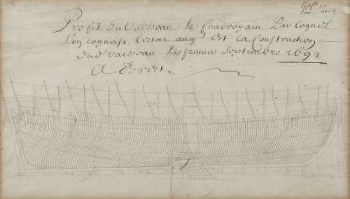 Ecole française fin XVIIe s - Profil du vaisseau 