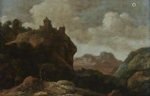 Pieter Molyn (1595-1661) - Château en haut d'une falaise, huile sur panneau, [...]