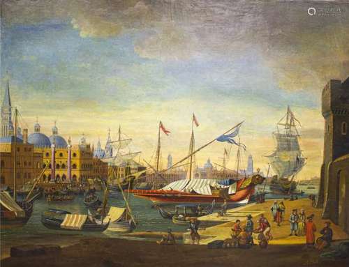 Copie d'après Abraham Jansz Storck (c.1635-1710) - Vue de Venise, huile sur toile, [...]