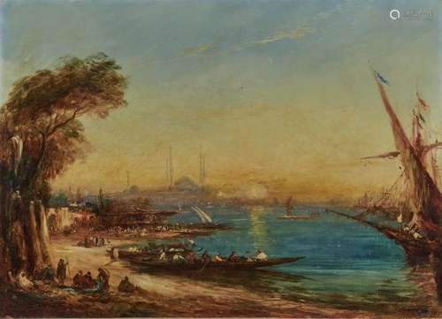 Alfred August Felix Bachmann (1863-1956) - Istanbul au soleil couchant, huile sur [...]