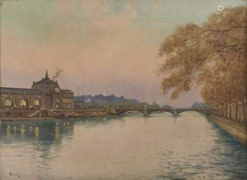 Marie-Joseph Léon Clavel dit Iwill (1850-1923) - Paris vue de la Seine, huile sur [...]