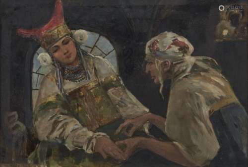 Sergej Sergeevic Solomko (1867-1928) - La diseuse de bonne aventure, huile sur [...]
