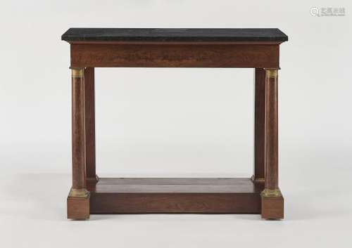 Console d'époque Empire  - Acajou et marbre noir, 98x114x44 cm -