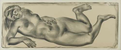 Hans Erni (1909-2015) - Jeune femme nue, lithographie, signée et numérotée [...]