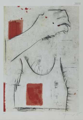 Roger Pfund (1943) - Nu, estampe, signée et datée 75, 54x40 cm -