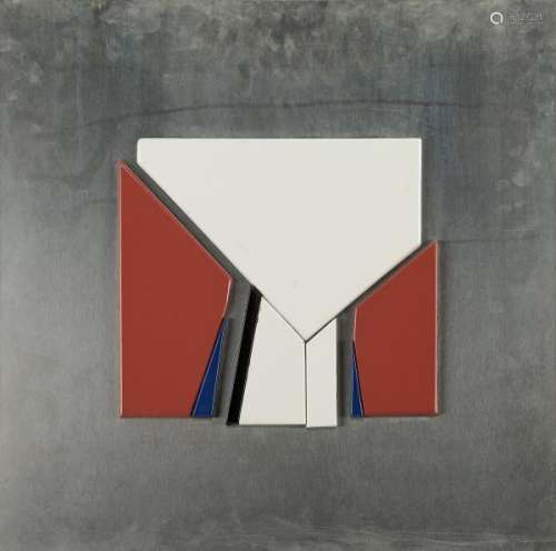Jean Baier (1932-1999) - Composition géométrique, peinture sur bois fixée sur [...]