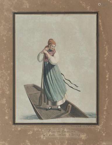 Gottfried Locher (1735-1795) - Elisabeth Grossmann, la belle batelière de Brienz, [...]