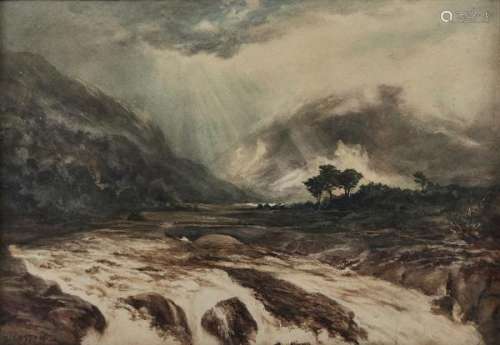 Gustave Eugène Castan (1823–1892) - Torrent de la montagne, aquarelle et gouache [...]