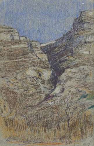 John Torcapel (1881-1965)  - Falaise, crayon sur papier, monogrammé et daté 1907, [...]