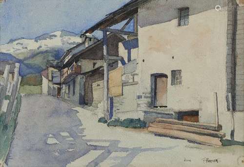 Francis Portier (1876-1961) - Villages valaisans, deux aquarelles sur papier, [...]