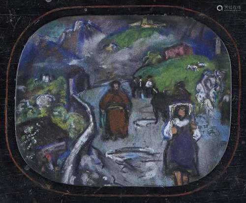 Alexandre Cingria (1879-1945) - La route, gouache sur papier, monogrammée et datée [...]