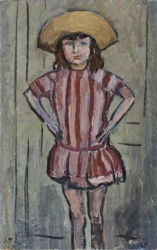 John Torcapel (1881-1965) - Portrait d'Anne au chapeau, huile sur toile, [...]