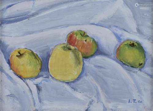 John Torcapel (1881-1965) - Nature morte aux pommes, huile sur pavatex, monogrammée [...]