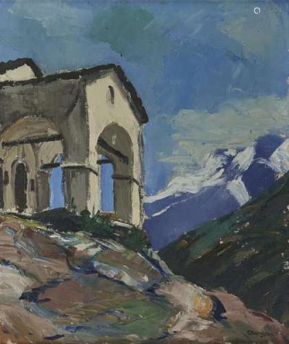 Maurice Barraud (1889-1954) - Chapelle en Valais, huile sur toile, signée et datée [...]