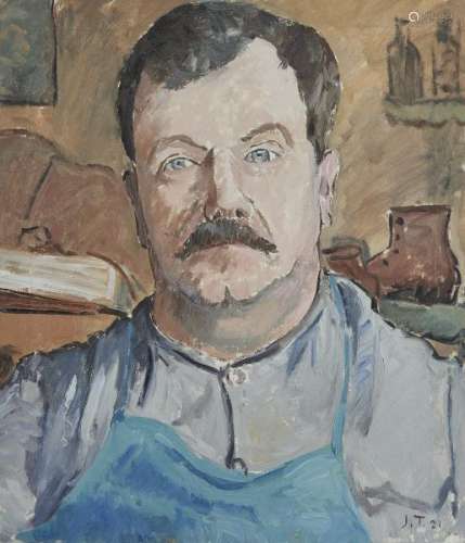 John Torcapel (1881-1965) - Portrait d'un cordonnier, huile sur toile, monogrammée [...]