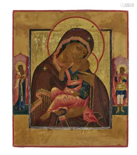 Mère de Dieu de tendresse, - Russie, icône, XIXe s, tempera sur panneau, 35x30 cm -