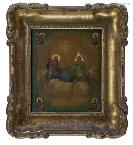 La Sainte Trinité et les quatre évangélistes - Russie, icône, huile sur panneau, [...]